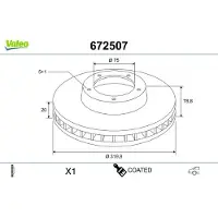 Valeo Bremsscheibe [Hersteller-Nr. 672507] für BMW