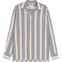 OAS Hemd Havana Viscose Long Sleeve Cream / Blue-L
