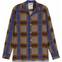 OAS Hemd Monaco Viscose Herren Brown / Blue-S