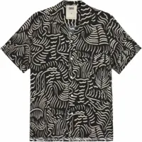 OAS Hemd Tar Lorenzo Viscose Shirt Herren Black / White-XS