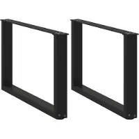 vidaXL Couchtischbeine U-Form 2 Stk. Schwarz 60x(42-43) cm Stahl