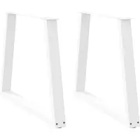 vidaXL Esstisch Beine V-Form 2 Stück Weiß 70x(72-73,3) cm Stahl