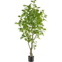 Creativ Green Kunstbaum "Eukalyptus", grün, H:130cm, Kunststoff, Kunstpflanzen, Kunstbaum, mit sehr naturgetreu gestalteten Blättern