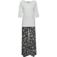 Vivance Pyjama mehrfarbig Gr. 32/34 für Damen. Mit Rundhals. Bequem