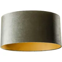 QAZQA Samtlampenschirm grün mit goldener Innenseite oval 50/33/25