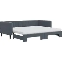 vidaXL Tagesbett Ausziehbar mit Matratzen Dunkelgrau 90x200 cm Samt