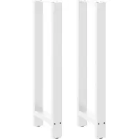 vidaXL Bartischbeine Weiß 2 Stk. 40x(110-111) cm Stahl