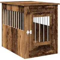 vidaXL Hundekäfig im Möbelstil Altholz-Optik 55x80x68 cm Holzwerkstoff