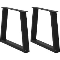 vidaXL Couchtischbeine V-Form 2 Stück Schwarz 60x(42-43,3) cm Stahl