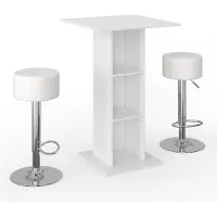 Vicco Bartisch Bar Weiß Beton Bartresen Stehtisch Tresentisch Bistrotisch Küche inkl. Barhocker