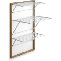 Arredamenti Italia Wäscheleine de Karim Wand, Holz - abschließbar - 16 m ausziehbare Wäscheleine - Kirsche Finish Ar-It el Herz de das Holz