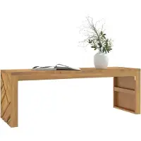 vidaXL Couchtisch 110x35x38 cm Massivholz Teak