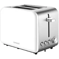 Concept TE2051, 2 Scheibe(n), Weiß, Edelstahl, Tasten, Drehregler, 950 W, 0,8 m