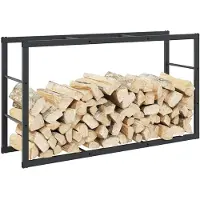 vidaXL Brennholzregal Schwarz 110x30x61 cm Stahl