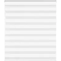vidaXL Doppelrollo Weiß 130x100 cm Stoffbreite 125,9 cm Polyester