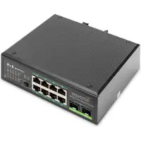 Digitus Industrieller 8-Port Gigabit PoE Switch, Unmanaged, 2 Uplinks, Unmanaged, Gigabit Ethernet (10/100/1000), Power over Ethernet (PoE)