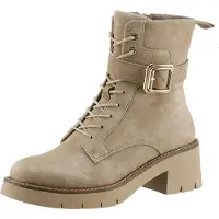 Tamaris Damen-Schnürstiefelette Beige-Braun, Farbe:beige/schlamm, EU Größe:40