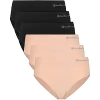 Bamboo Basics Damen Slips, 6er Pack - BELLE seamless full briefs, Jersey, Logo