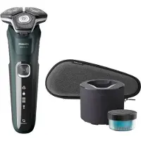 Philips SHAVER Series 5000 S5884/50, Rotationstrasierer, Schwarz, Grün, Tasten, LED, Batterie / USB, Integrierte Batterie