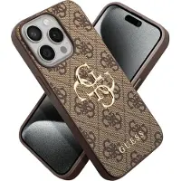 GUESS Apple iPhone 15 Pro Hülle - Kunststoff - - Backcover/Hard Case - Braun