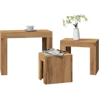 vidaXL Satztische 3 Stk. Artisan-Eiche Holzwerkstoff