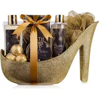 Accentra Badeset LUXURY in Glitterschuh, inkl. 200ml Duschgel, 200ml Schaumbad, 200g Badesalz, 90ml Körperpee