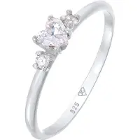 Elli Ring Herz Zirkonia Liebe Verlobung 925 Silber Elli Silber