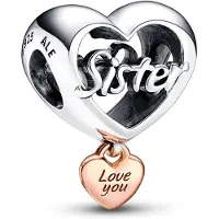 Pandora 782244C00 Silber Charm Love You Sister Herz
