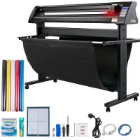 Vevor Vinylschneider, 1350 mm Vinylplotter, LED-Bildschirm-Plotterschneider, halbautomatisches integriertes optisches Auge, kompatibel mit SignMaster-Software für Windows-Systeme mit Ständer