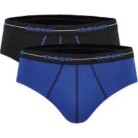 Sloggi Slip "Slip Start midi C2P box 2er Pack", Herren, Gr. M, schwarz (schwarz, blau), Obermaterial: 96% Baumwolle CO. 4% Elasthan EL., Unterhosen Slip