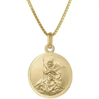Trendor 41428 Erzengel Michael Anhänger Gold 333 an goldplattierter Kette