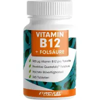 ProFuel - Vitamin B12 hochdosiert 365 Tabletten | 500 µg + 200 Biofolate Folsäure vegan g