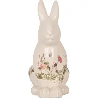 Clayre & Eef Dekofigur ''Kaninchen'' in Creme/ Grün - (B)12 x (H)28 x (T)16 cm - onesize