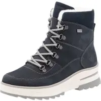 Remonte Damen Stiefelette warm gefüttert mit Wolle und Rauhleder D2B74, Größe:39 EU, Farbe:Blau