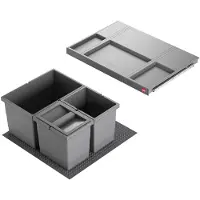 Hailo Abfallsammler 3301621 Allegro 270 Einsatz 2x 6.5 + 14 Liter Dunkelgrau