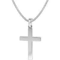 Trendor 35844 Herren-Halskette mit Kreuz-Anhänger Silber 925