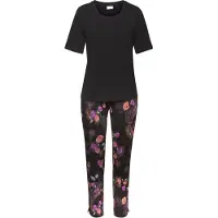 Vivance Pyjama mehrfarbig Gr. 32/34 für Damen. Mit Rundhals. Bequem. Nachhaltig.