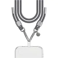 FORCE CASE , Handykette Universal mit Doppelhaken Phone Strap Cord, Grau