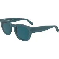 Calvin Klein Elegante Damensonnenbrille in Blau mit rundem Acetatgestell