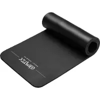 Gymtek Gymnastikmatte 1,5cm - 180x61cm - Trainingsmatte für Pilates, Yoga & Fitness - rutschfeste Yogamatte - Schwarz