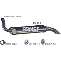 ERNST 315098 Endschalldämpfer für FORD Grand C-Max (DXA/CB7, DXA/CEU) Auspuff