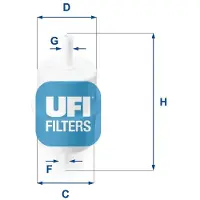 Ufi Kraftstofffilter VW,MERCEDES-BENZ,AUDI 31.010.00 93156994,93156944,818544 Leitungsfilter,Spritfilter 022213470A,022213470B,819325,7700728143