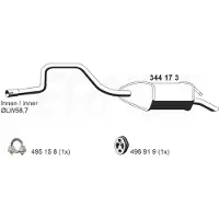 ERNST 344173 Endschalldämpfer für FORD MONDEO III (B5Y) Auspuff