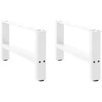 vidaXL Couchtischbeine Weiß 2 Stk. 70x(30-31) cm Stahl