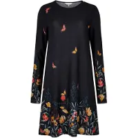 Apricot Strickkleid "Swing Dress" mit Blumendruck