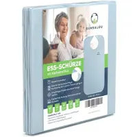 Sensalou Erwachsenen Lätzchen Ess Schürze Klecker Latz für Senioren Klettverschluss blau 1 St