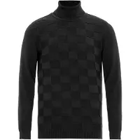 Cipo & Baxx Rollkragenpullover "Pullover" 1 Stk. mit kariertem Strickmuster, CP241