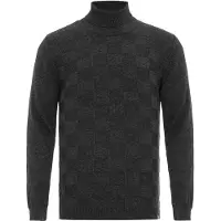 Cipo & Baxx Rollkragenpullover "Pullover" 1 Stk. mit kariertem Strickmuster, CP241