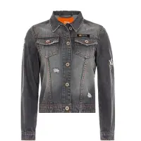 Cipo & Baxx Jeansjacke "Jeansjacke" ohne Kapuze mit kontrastfarbenen Nähten, WJ206