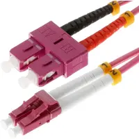 Helos LWL Patchkabel OM4 Duplex 3,0mm LC-SC 50/125µm erikaviolett 2m LSZH
